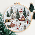 Embroidery Kits for Adults Beginner DIY Cross Stitch Stamped Christmas Tree Pattern Stitching Sewing Kit 1 Piece 7.8 X 7.8 Inch