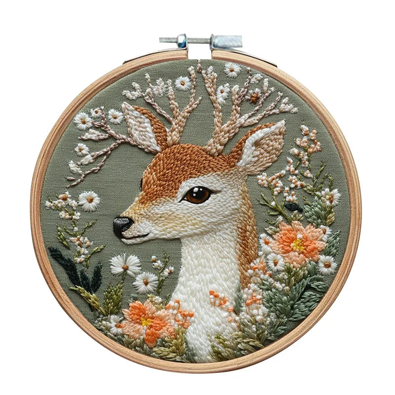Animal Landscape Stitching Sewing Kit Included Hand Embroidery Kit for Adults Embroidery Kit Accessories & Hoop Gift