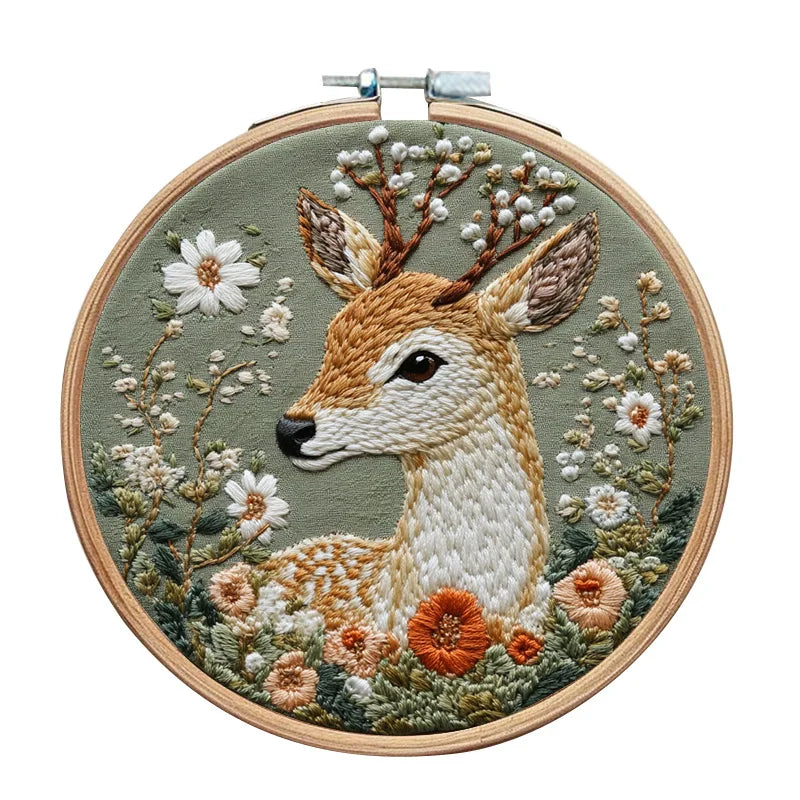 Animal Landscape Stitching Sewing Kit Included Hand Embroidery Kit for Adults Embroidery Kit Accessories & Hoop Gift