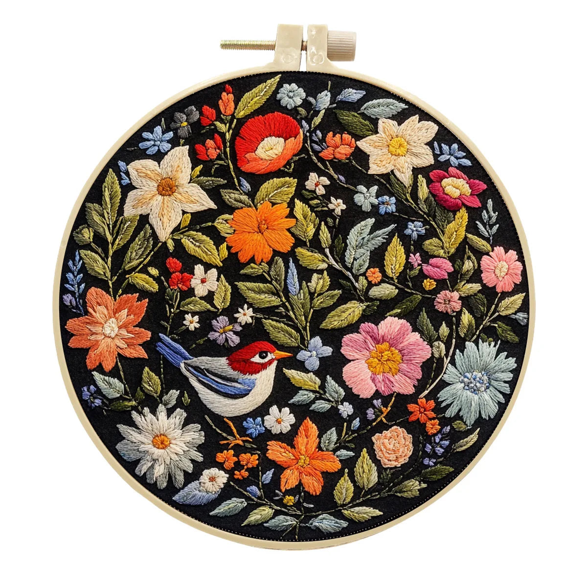 Embroidery Kit for Beginners Flower Bird Embroidery Starter Kit Stitches Practice Kit Stamped Cross Stitch Sets with Tools