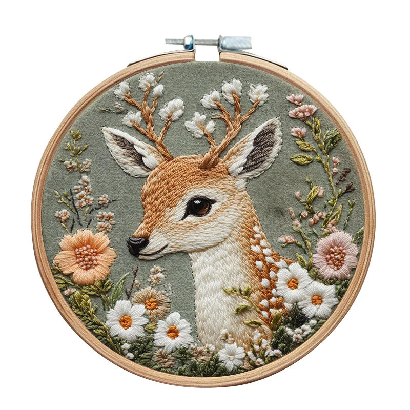 Animal Landscape Stitching Sewing Kit Included Hand Embroidery Kit for Adults Embroidery Kit Accessories & Hoop Gift