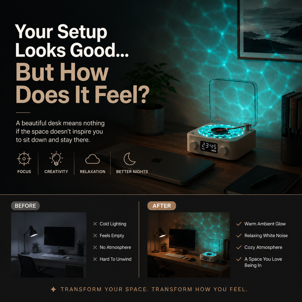 AVELUNE™ Retro Vinyl Bluetooth Speaker with Ambient Light & White Noise