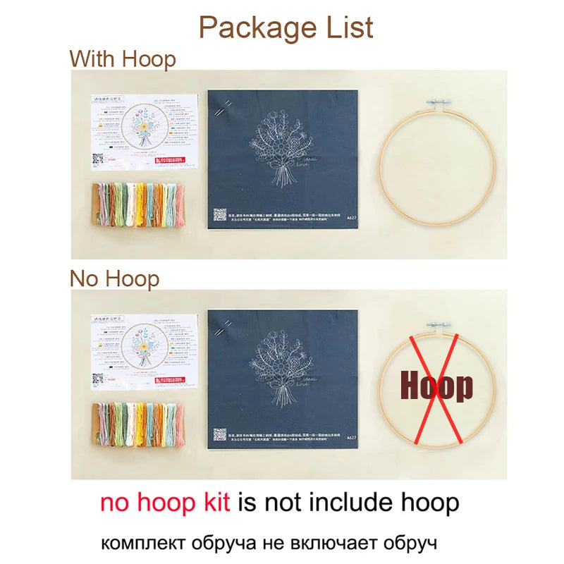 Animal Landscape Stitching Sewing Kit Included Hand Embroidery Kit for Adults Embroidery Kit Accessories & Hoop Gift