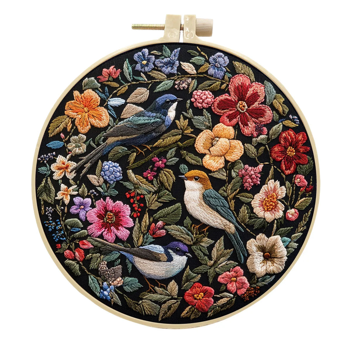 Embroidery Kit for Beginners Flower Bird Embroidery Starter Kit Stitches Practice Kit Stamped Cross Stitch Sets with Tools