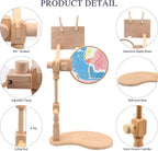 Beech Wood Adjustable Rotated Embroidery Hoop Stand with 2 Pcs Hoops 4'' 6'', Wooden Embroidery Stand Hands-Free Cross Stitch Hoop Holder for Sewing Needlework Embroidery Project (A)